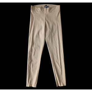 Avenue Montaigne Khaki Beige Pull On Skinny 4 Way Stretch Pants Sz 2 Made in USA